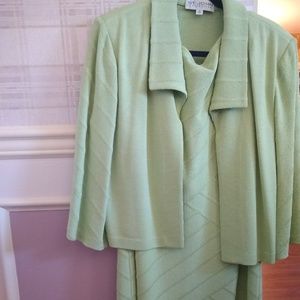 St John's Collection Green knit dress & jacket
